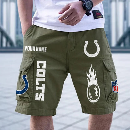 [SPECIAL OFFER] NEW CUSTOMIZED NFL17 IDC INDIANAPOLIS COLTS CARGO SHORTS