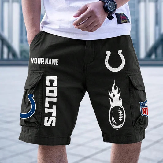 [SPECIAL OFFER] NEW CUSTOMIZED NFL17 IDC INDIANAPOLIS COLTS CARGO SHORTS