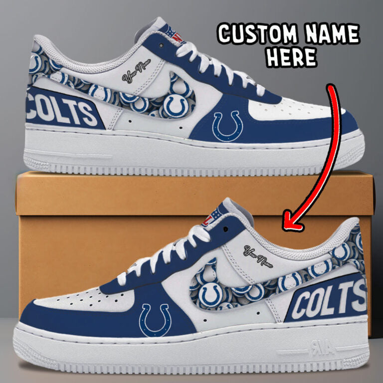 LIMITED EDITION - NEW CUSTOMIZED NFL17 IDC INDIANAPOLIS COLTS AF1 SNEAKERS