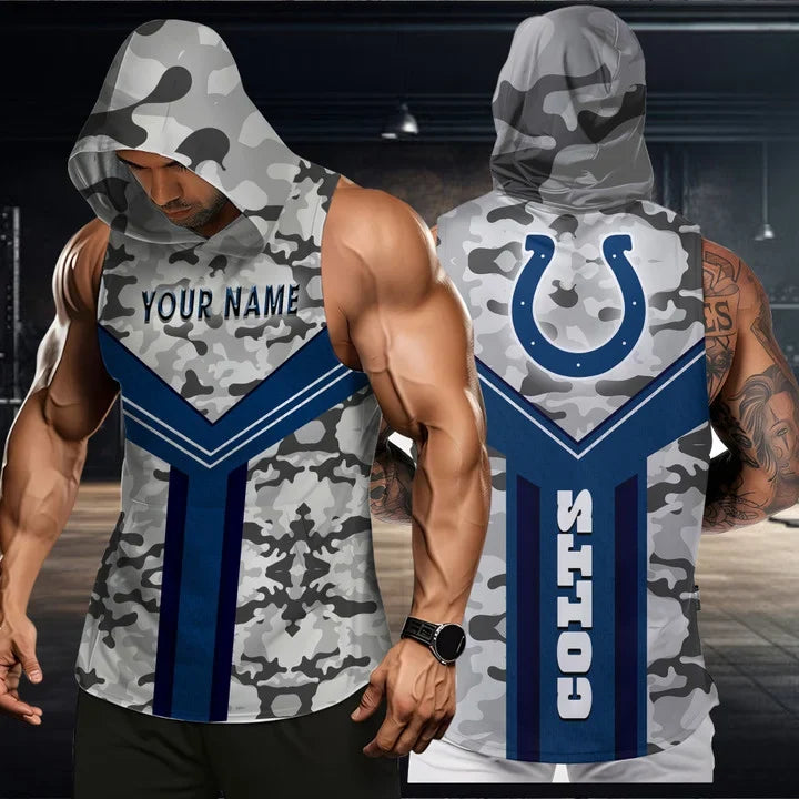 [SPECIAL OFFER] NEW CUSTOMIZED NFL17 IDC INDIANAPOLIS COLTS HOODED TANK TOP