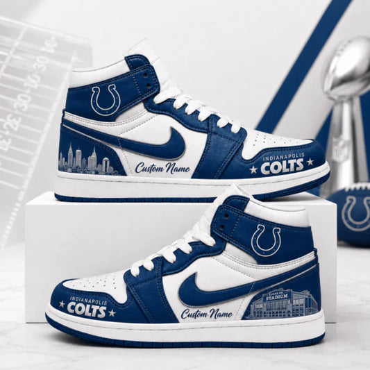 [SPECIAL OFFER] NEW CUSTOMIZED NFL17 IDC INDIANAPOLIS COLTS AIR JORDAN 1