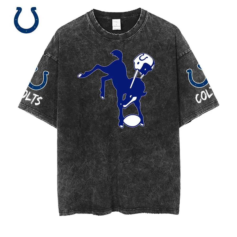 [SPECIAL OFFER] NEW CUSTOMIZED NFL17 IDC INDIANAPOLIS COLTS FUNNY MULTICOLOR WASHED TEE