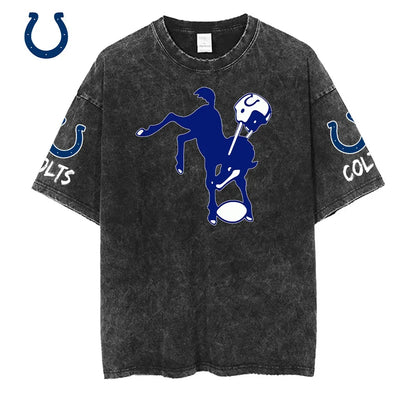 [SPECIAL OFFER] NEW CUSTOMIZED NFL17 IDC INDIANAPOLIS COLTS FUNNY MULTICOLOR WASHED TEE