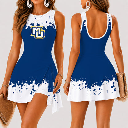 [FAN FAVORITE] NEW CUSTOMIZED NCAA MAM17 MGE MARQUETTE GOLDEN EAGLES WOMEN'S SUMMER SKORT DRESS