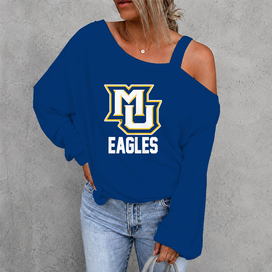 [FAN FAVORITE] NEW CUSTOMIZED NCAA MAM17 MGE MARQUETTE GOLDEN EAGLES DROP SHOULDER SWEATSHIRT