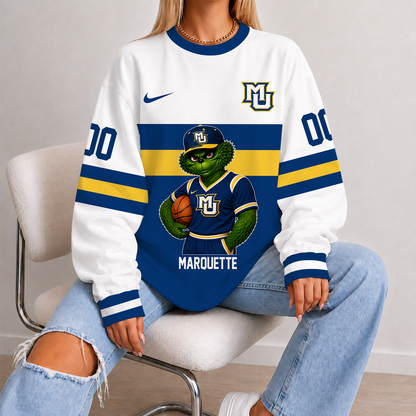 [FAN FAVORITE] NEW CUSTOMIZED NCAA MAM17 MGE MARQUETTE GOLDEN EAGLES STRAPPY UNISEX SWEATSHIRT
