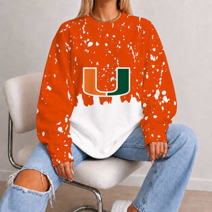 [FAN FAVORITE] NEW CUSTOMIZED NCAA FBS17 MIH MIAMI HURRICANES UNISEX SWEATSHIRT