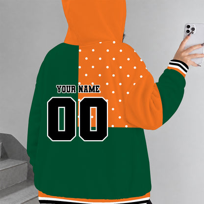 [FAN FAVORITE] NEW CUSTOMIZED NCAA FBS17 MIH MIAMI HURRICANES ZIP HOODIE