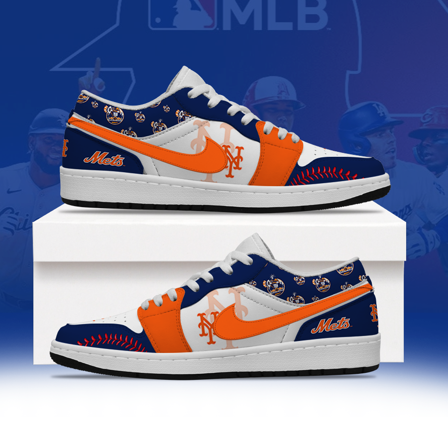 [FLASH SALE] NEW CUSTOMIZED MLB17 NYM NEW YORK METS AIR JORDAN LOW SHOES