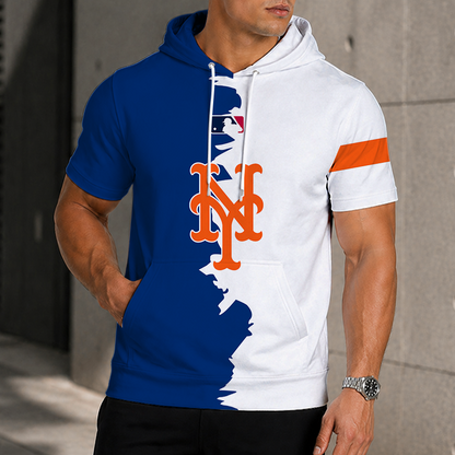 [FLASH SALE] NEW CUSTOMIZED MLB17 NYM NEW YORK METS SHORT SLEEVE HOODIE