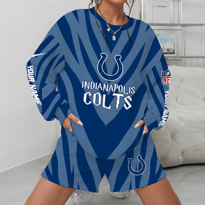 [SPECIAL OFFER] NEW CUSTOMIZED NFL17 IDC INDIANAPOLIS COLTS UNISEX SWEATSHIRT & SHORTS SET
