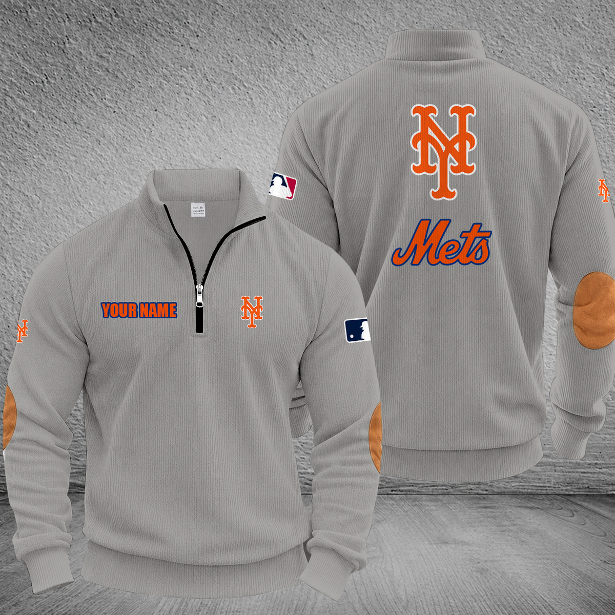 [FLASH SALE] NEW CUSTOMIZED MLB17 NYM NEW YORK METS MULTICOLOR STRIPED QUATER ZIP SWEATSHIRT