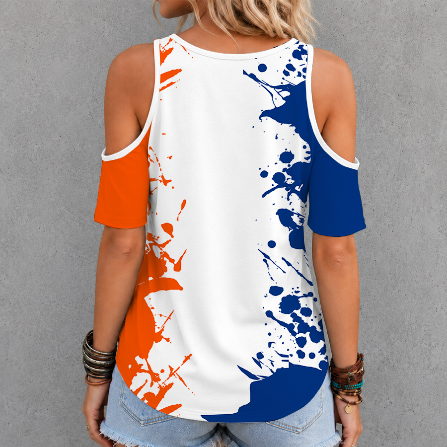 [FLASH SALE] NEW CUSTOMIZED MLB17 NYM NEW YORK METS CRISS CROSS V-NECK TOP