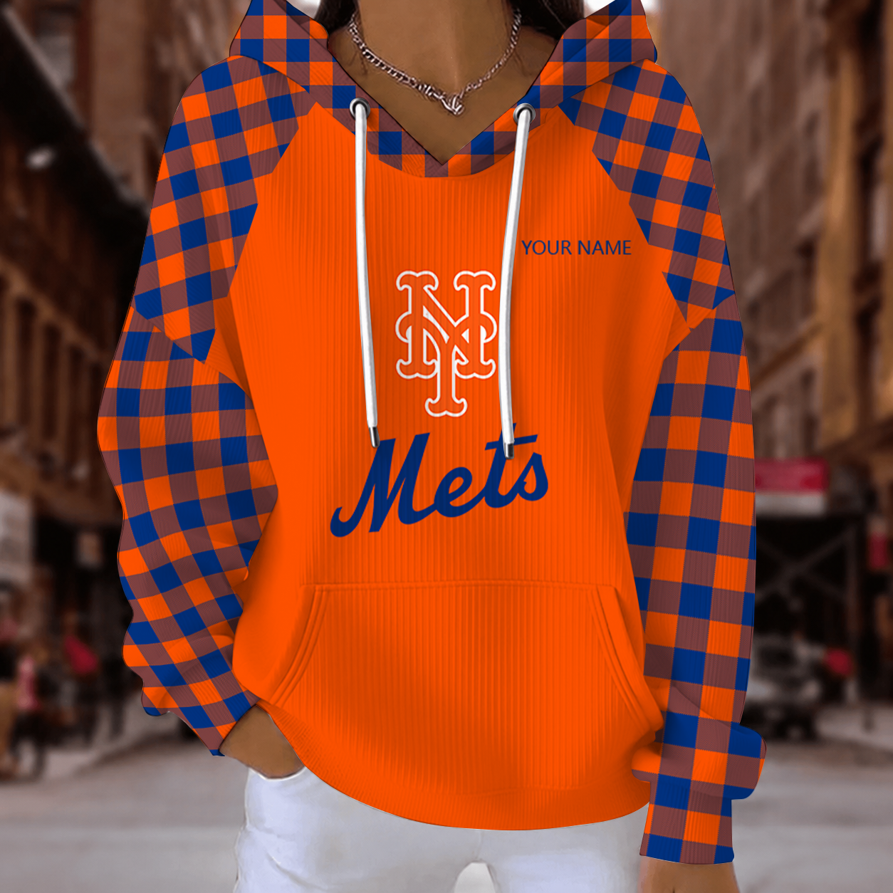 [FLASH SALE] NEW CUSTOMIZED MLB17 NYM NEW YORK METS RIBBED HOODIE & SWEATSHIRT