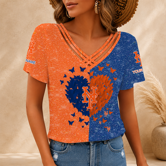 [FLASH SALE] NEW CUSTOMIZED MLB17 NYM NEW YORK METS V-NECK SHIRT