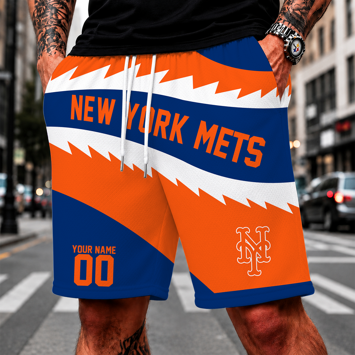 [FLASH SALE] NEW CUSTOMIZED MLB17 NYM NEW YORK METS SHORT PANTS