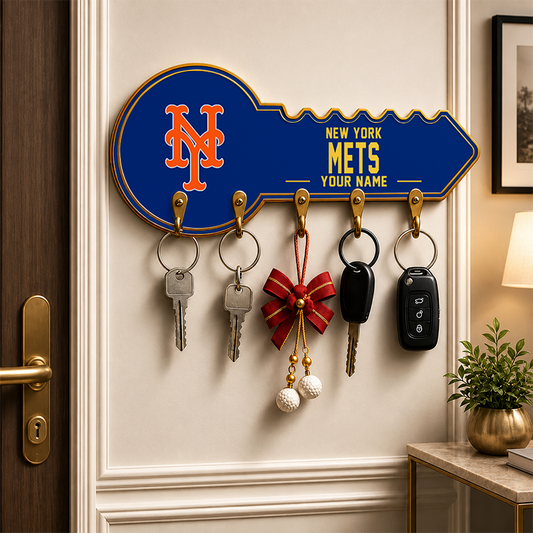 [FLASH SALE] NEW CUSTOMIZED MLB17 NYM NEW YORK METS WALL KEY HOLDER FOR HOME