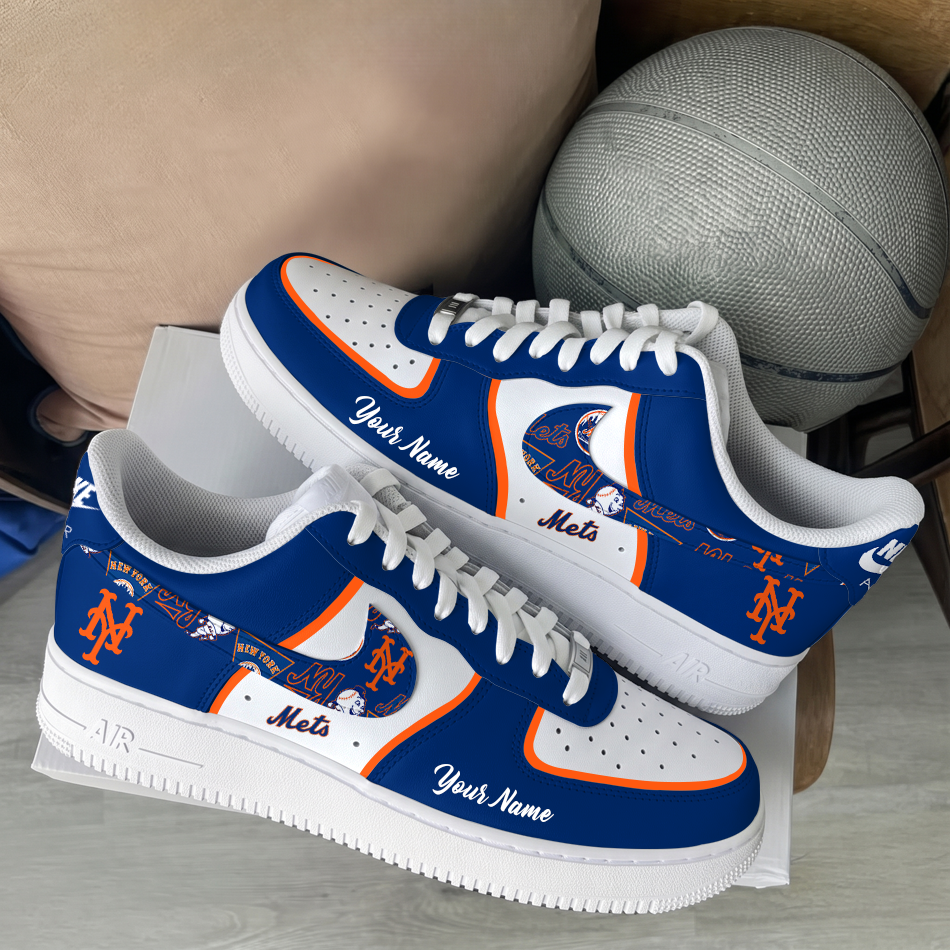 [FLASH SALE] NEW CUSTOMIZED MLB17 NYM NEW YORK METS AF1 SHOES
