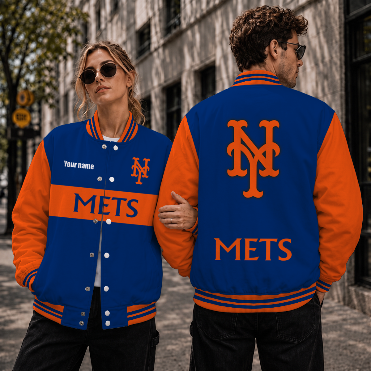 [FLASH SALE] NEW CUSTOMIZED MLB17 NYM NEW YORK METS SATIN VARSITY & BASEBALL JACKET