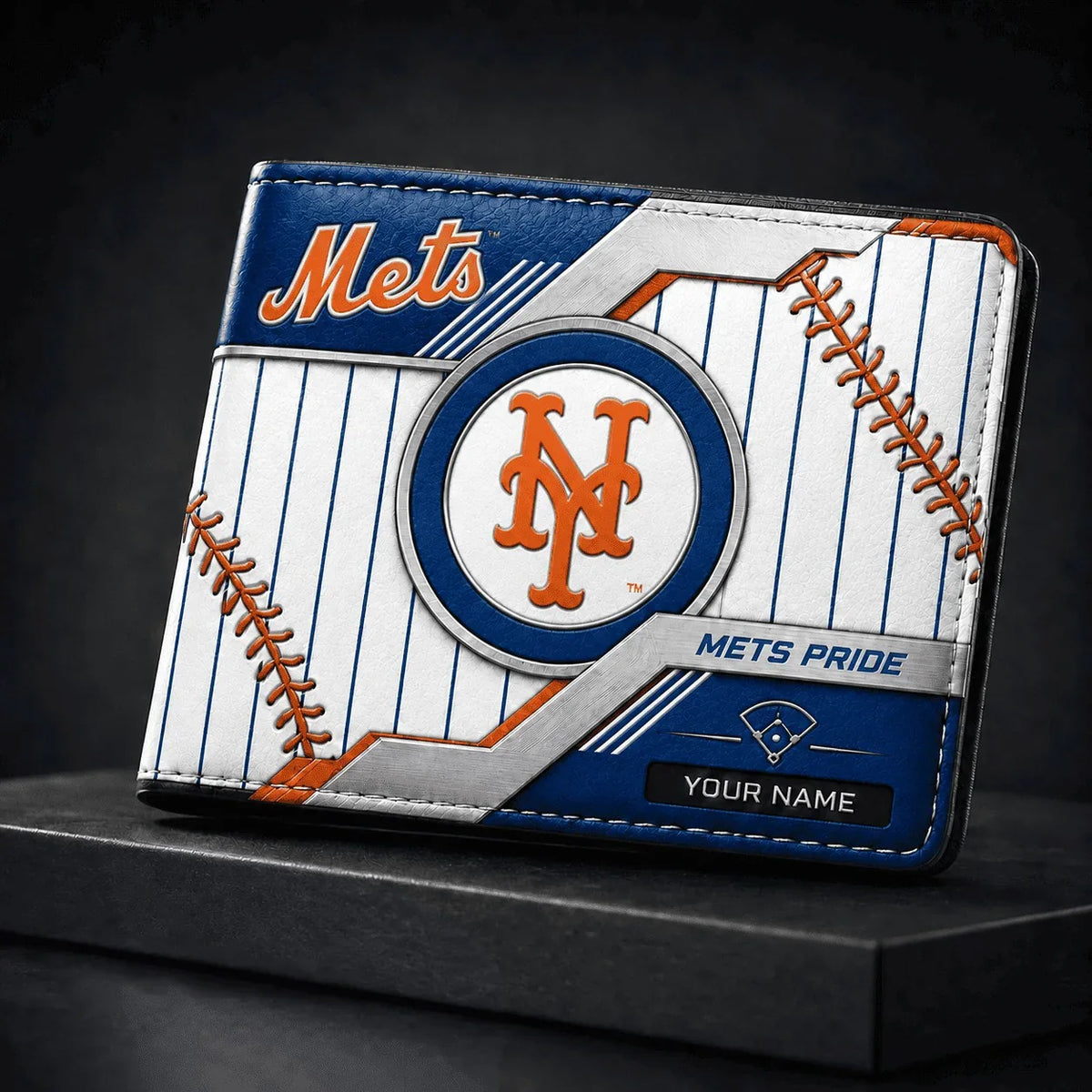 [FLASH SALE] NEW CUSTOMIZED MLB17 NYM NEW YORK METS LEATHER WALLET