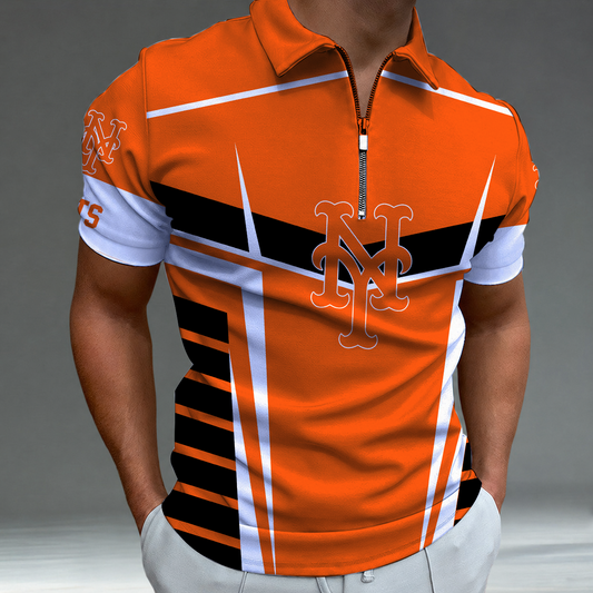 [FLASH SALE] NEW CUSTOMIZED MLB17 NYM NEW YORK METS ZIP POLO SHIRT