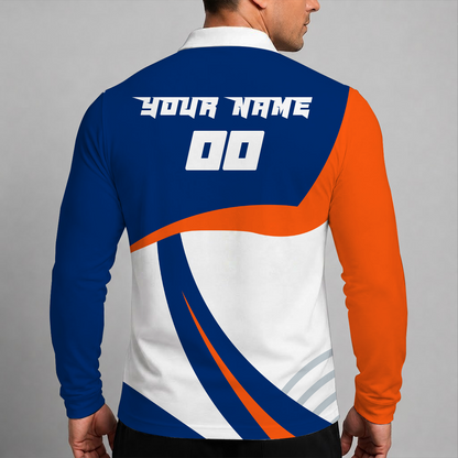 [FLASH SALE] NEW CUSTOMIZED MLB17 NYM NEW YORK METS MEN'S LONG SLEEVE POLO