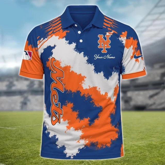 [FLASH SALE] NEW CUSTOMIZED MLB17 NYM NEW YORK METS MULTICOLOR POLO SHIRT