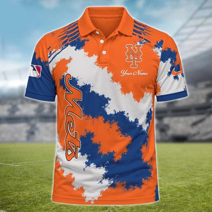 [FLASH SALE] NEW CUSTOMIZED MLB17 NYM NEW YORK METS MULTICOLOR POLO SHIRT