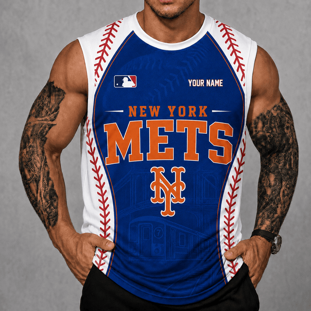[FLASH SALE] NEW CUSTOMIZED MLB17 NYM NEW YORK METS TANK TOP & GYM SHIRT