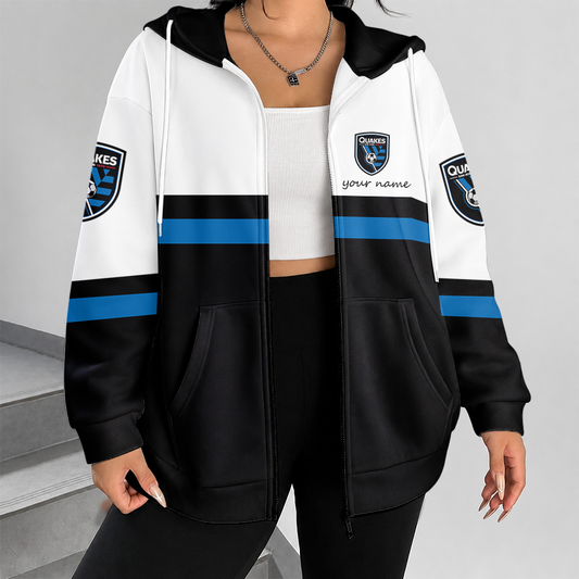 [FAN EXCLUSIVE] NEW CUSTOMIZED MLS17 SJE SAN JOSE EARTHQUAKES ZIP HOODIE