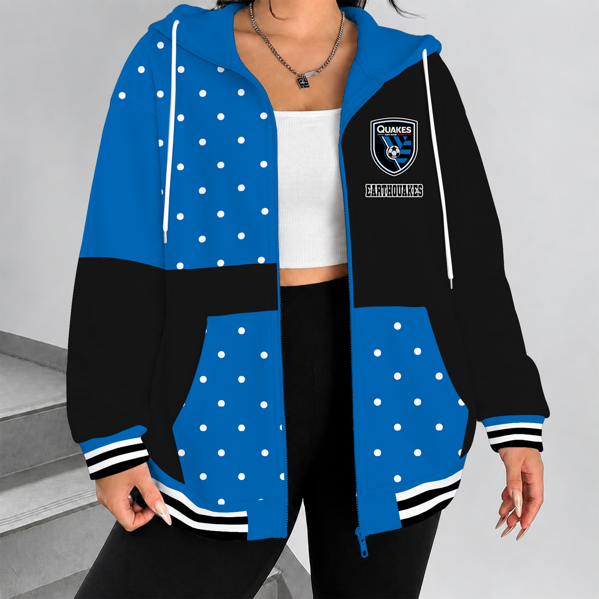 [FAN EXCLUSIVE] NEW CUSTOMIZED MLS17 SJE SAN JOSE EARTHQUAKES ZIP HOODIE