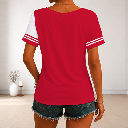 LIMITED EDITION - NEW CUSTOMIZED NBA17 AHA ATLANTA HAWKS V-NECK FEMALE SHIRT