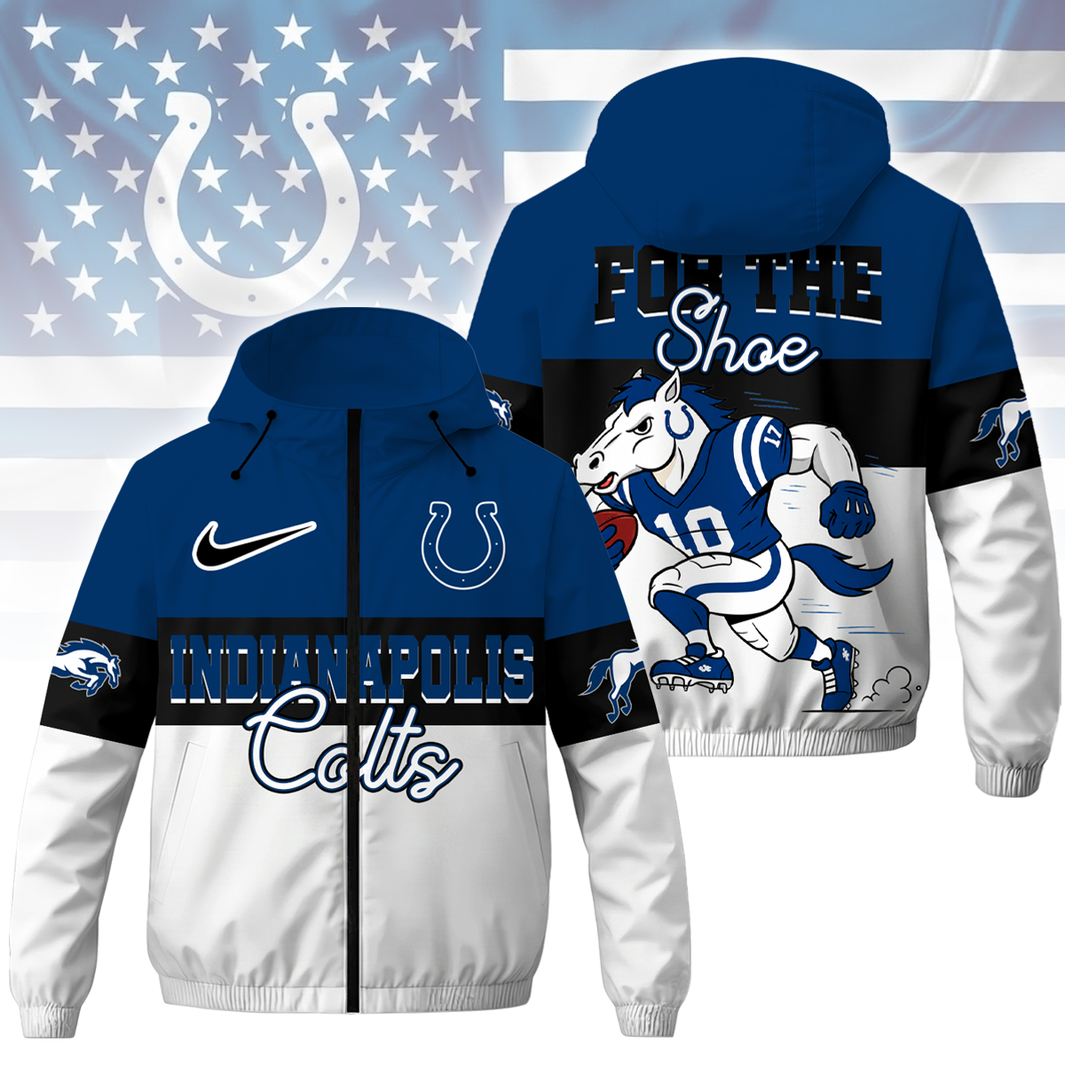 [SPECIAL OFFER] NEW CUSTOMIZED NFL17 IDC INDIANAPOLIS COLTS WINDBREAKER JACKET