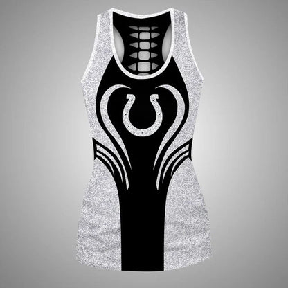 [SPECIAL OFFER] NEW CUSTOMIZED NFL17 IDC INDIANAPOLIS COLTS HOLLOW TANK TOP & LEGGINGS SET