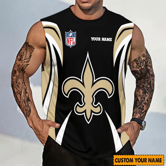 [SPECIAL OFFER] NEW CUSTOMIZED NFL24 NOS NEW ORLEANS SAINTS TANKTOP & GYM SHIRT