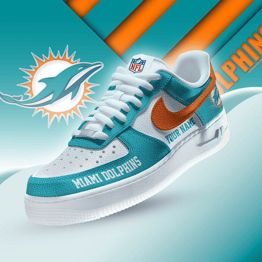 [SPECIAL OFFER] NEW CUSTOMIZED NFL19 MDP MIAMI DOLPHINS AF1 SNEAKERS