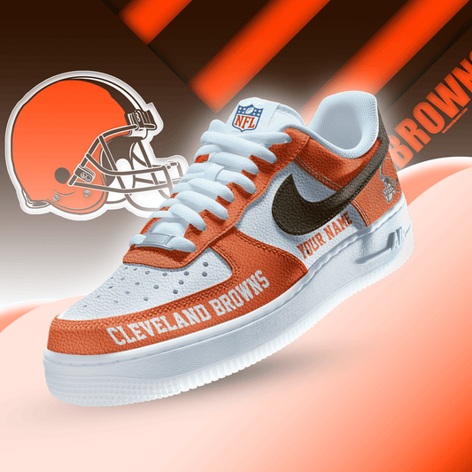[SPECIAL OFFER] NEW CUSTOMIZED NFL29 CLB CLEVELAND BROWNS AF1 SNEAKERS