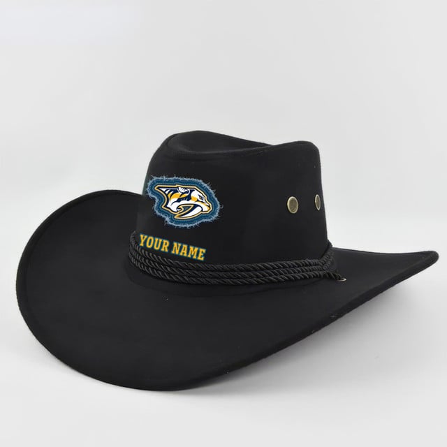 [SUPER SALE] NEW CUSTOMIZED NHL31 NVP NASHVILLE PREDATORS COWBOY HAT