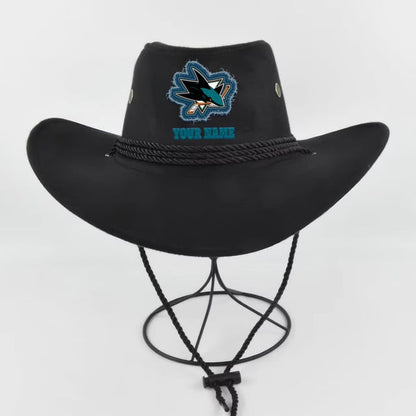 [SUPER SALE] NEW CUSTOMIZED NHL32 SJS SAN JOSE SHARKS COWBOY HAT