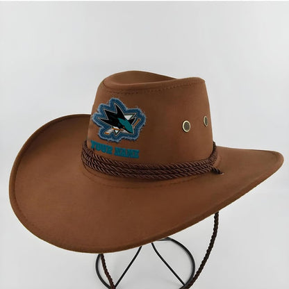 [SUPER SALE] NEW CUSTOMIZED NHL32 SJS SAN JOSE SHARKS COWBOY HAT
