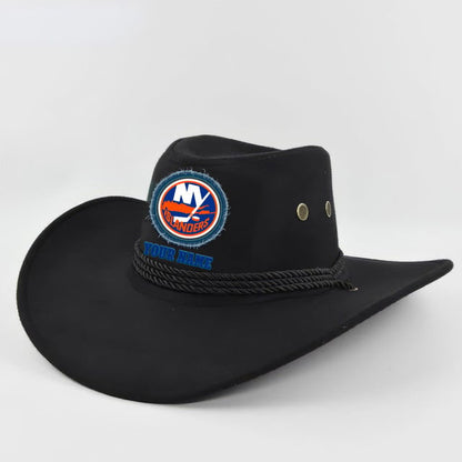 [SUPER SALE] NEW CUSTOMIZED NHL25 NYI NEW YORK ISLANDERS COWBOY HAT