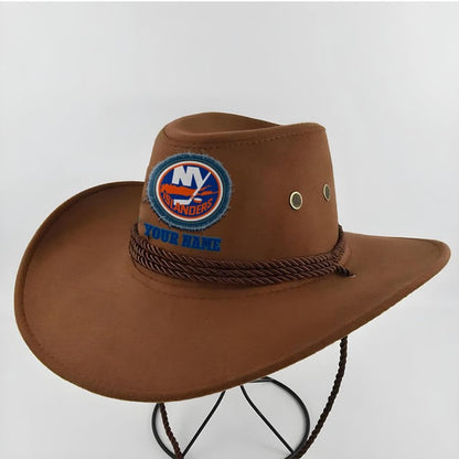 [SUPER SALE] NEW CUSTOMIZED NHL25 NYI NEW YORK ISLANDERS COWBOY HAT