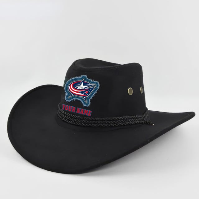 [SUPER SALE] NEW CUSTOMIZED NHL18 CBJ COLUMBUS BLUE JACKETS COWBOY HAT