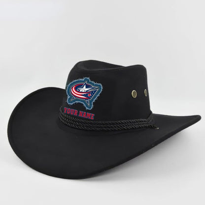 [SUPER SALE] NEW CUSTOMIZED NHL18 CBJ COLUMBUS BLUE JACKETS COWBOY HAT