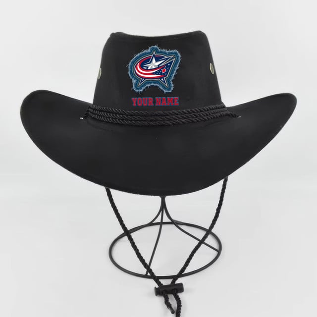 [SUPER SALE] NEW CUSTOMIZED NHL18 CBJ COLUMBUS BLUE JACKETS COWBOY HAT