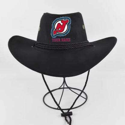 [SUPER SALE] NEW CUSTOMIZED NHL06 NJD NEW JERSEY DEVILS COWBOY HAT