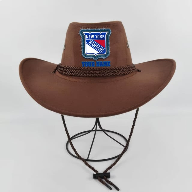 [SUPER SALE] NEW CUSTOMIZED NHL24 NYR NEW YORK RANGERS COWBOY HAT