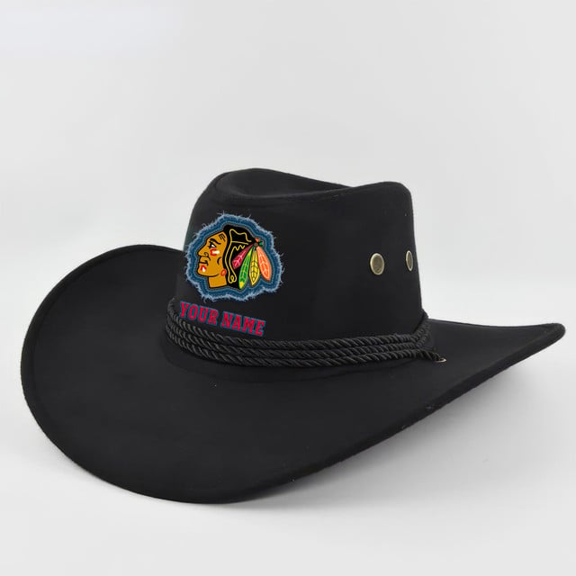 [SUPER SALE] NEW CUSTOMIZED NHL08 CBH CHICAGO BLACKHAWKS COWBOY HAT