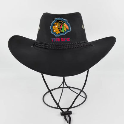 [SUPER SALE] NEW CUSTOMIZED NHL08 CBH CHICAGO BLACKHAWKS COWBOY HAT