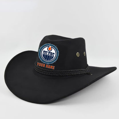 [SUPER SALE] NEW CUSTOMIZED NHL03 EMO EDMONTON OILERS COWBOY HAT